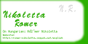nikoletta romer business card